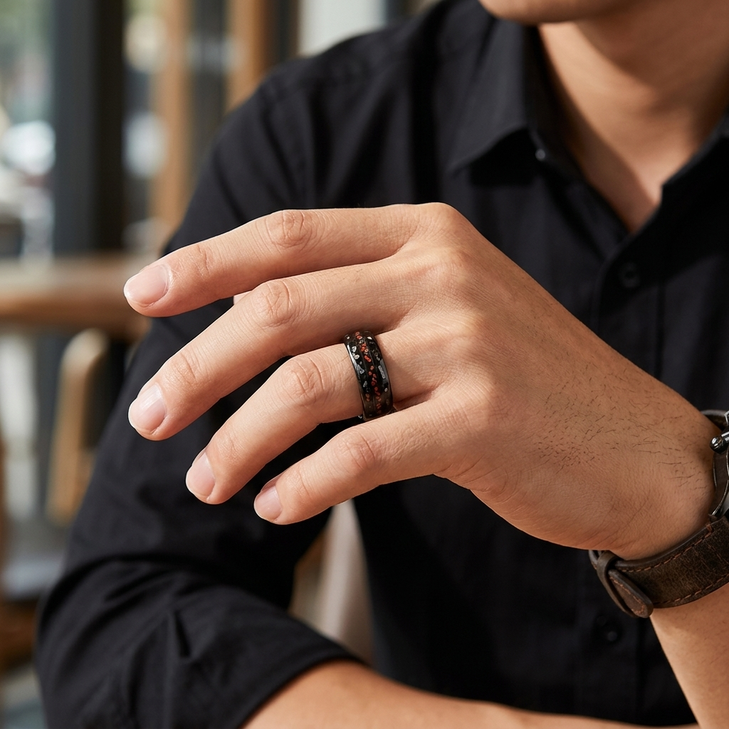 Dinosaur Bone Tungsten Ring — Kratun Fossil