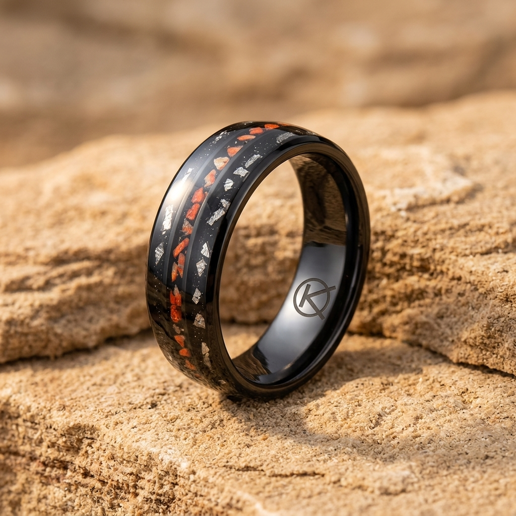 Dinosaur Bone Tungsten Ring — Kratun Fossil